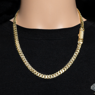 18k Yellow Gold Solid Cuban Chain 8mm